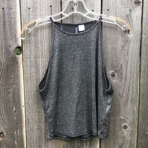 CLOSET CLOSING | Shimmery Silver Crop Top | H&M